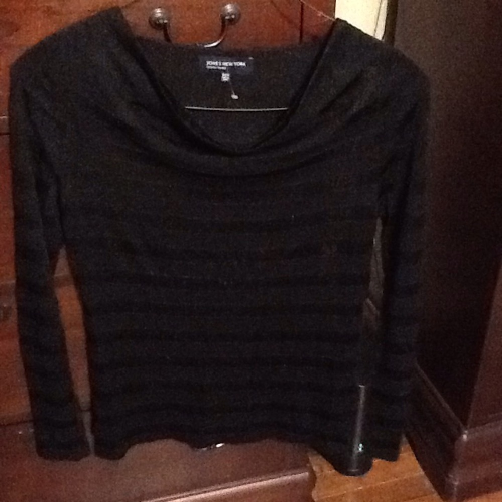 Jones New York Black Glitter Top